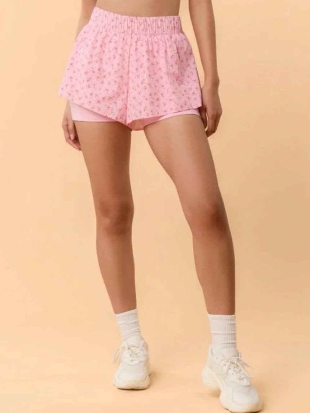 NWT Blogilates Ruffle 2-in-1 Shorts - Pink Floral - M